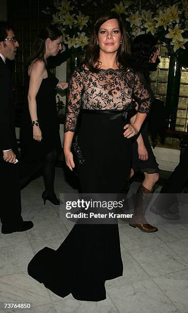 Actress Marcia Gay Harden attends the after party for the premiere of Miramax Films "The Hoax" at The Metropolitan Club on April 1, 2007 in New York...