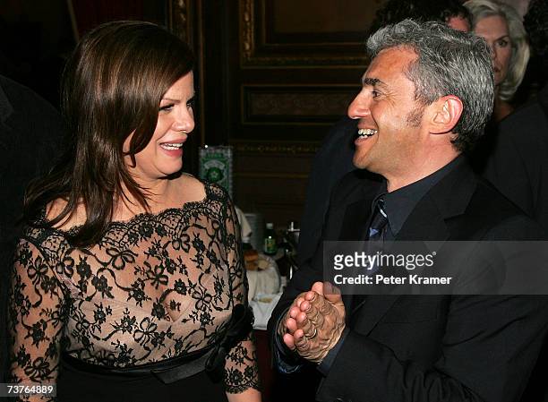 President of Miramax Daniel Battsek and Actress Marcia Gay Harden attend the after party for the premiere of Miramax Films "The Hoax" at The...