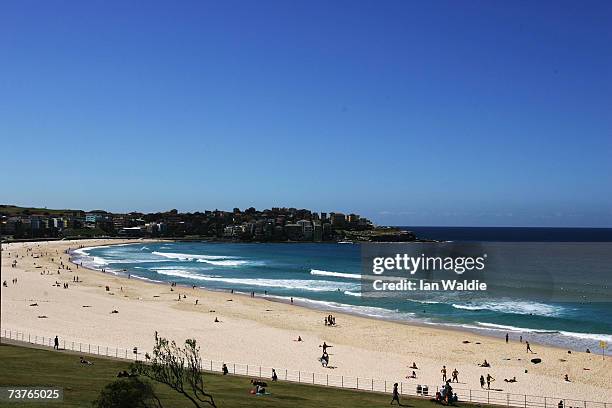 People enjoy the beach at Bondi Beach despite the beach's closure following a tsunami warning on April 2, 2007 in Sydney, Australia. All of New South...