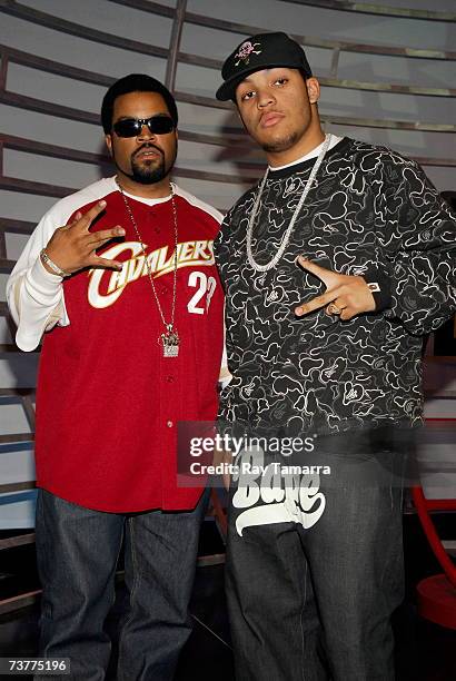 Actor and recording artist Ice Cube and his son Oshea Jackson Jr. Attend BET's 106 & Park taping at the CBS Studios April 2, 2007 in New York City.