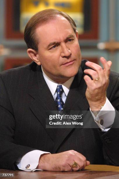 Republican National Committee Chairman Gov. Jim Gilmore speaks during the taping of ''Meet the Press'' at the NBC studio February 4, 2001 in...