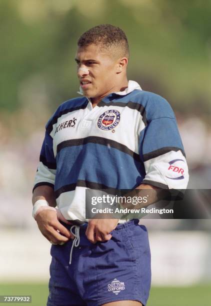 English rugby player Jason Robinson of Bath during a Courage League One match against Wasps, 14th September 1996. Wasps won the match 40-36.
