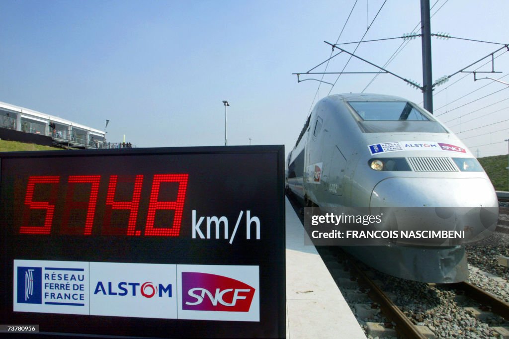 The V150 TGV, which set a new world spee...