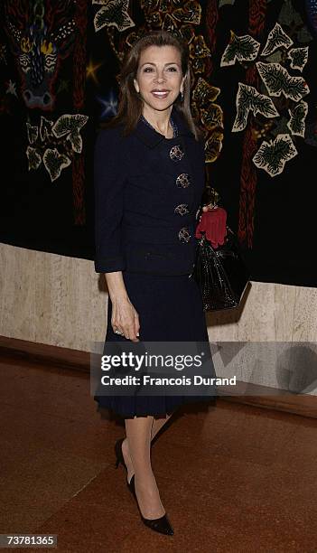 Her Royal Highness Princess Firyal of Jordan arrives to attend the UNESCO Goodwill Ambassadors annual meeting at the UNESCO on April 3, 2007 in...