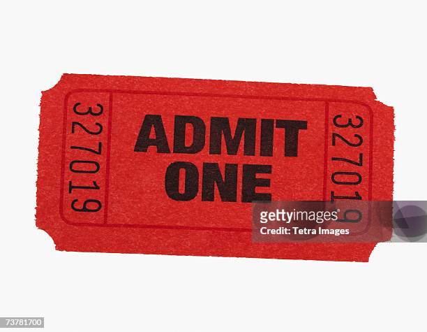 studio shot of admit one ticket - ticket stock pictures, royalty-free photos & images