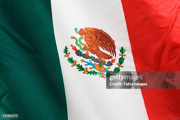 close up of flag of mexico - mexico flag stock pictures, royalty-free photos & images