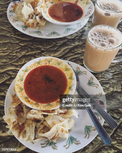 breakfast - roti canai stock pictures, royalty-free photos & images