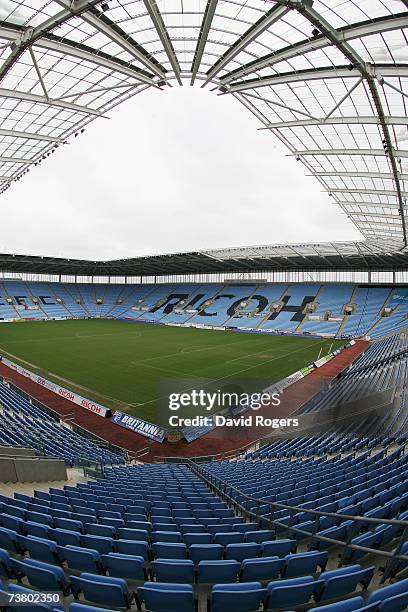 General view of the Ricoh Stadium which will host the Heineken Cup semi final match between Northampton Saints and London Wasps pictured on April 4,...