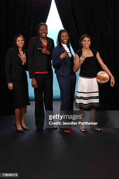The first four draft picks Armintie Price of the Chicago Sky, Jessica Davenport of the New York Liberty, Noelle Quinn of the Minnesota Lynx and...