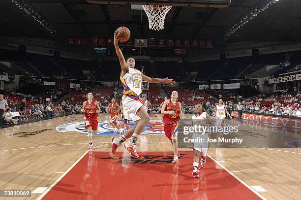 Maya Moore of the East Team goes for a layup against the West Team during the Girl's McDonald's All American High School Basketball Game on March 28,...