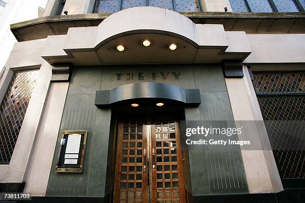 The venue exterior of The Ivy, West Street is seen on April 4, 2007 in London, England.