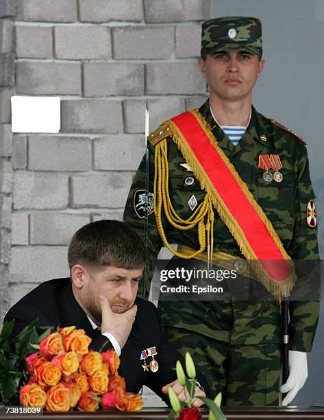 Chechen President Ramzan Kadyrov during his swearing ceremony celebrating his near-total control of the southern Russian province April 5, 2007...