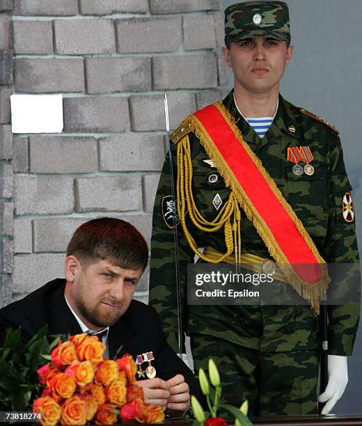 Chechen President Ramzan Kadyrov during his swearing ceremony celebrating his near-total control of the southern Russian province April 5, 2007...