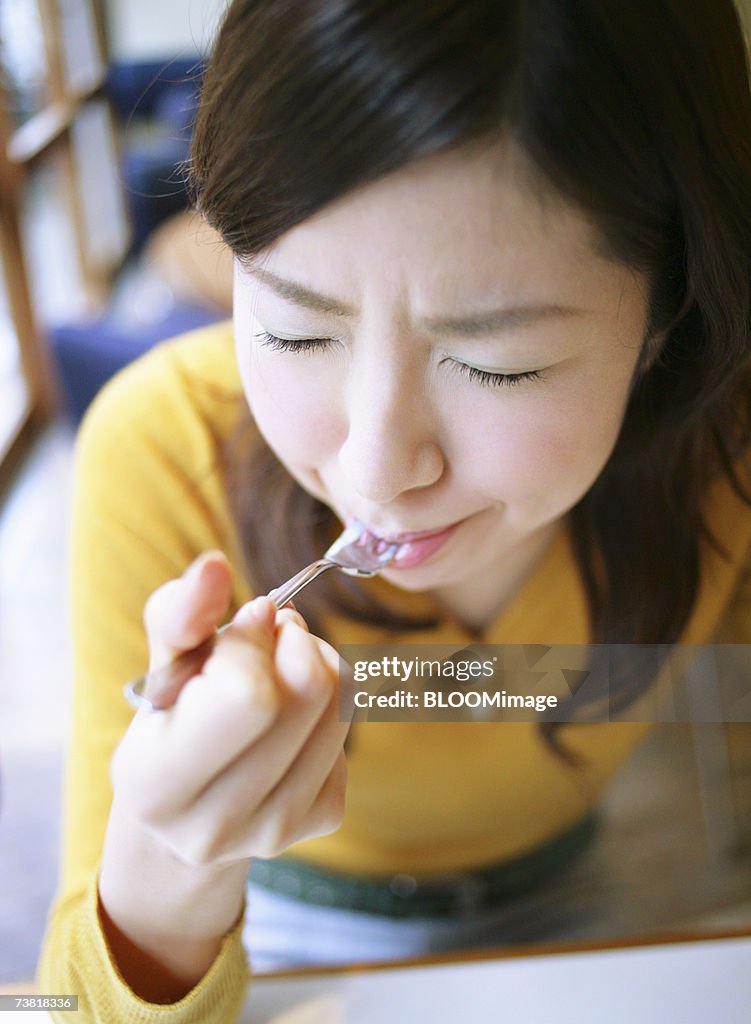 Japanese woman eating