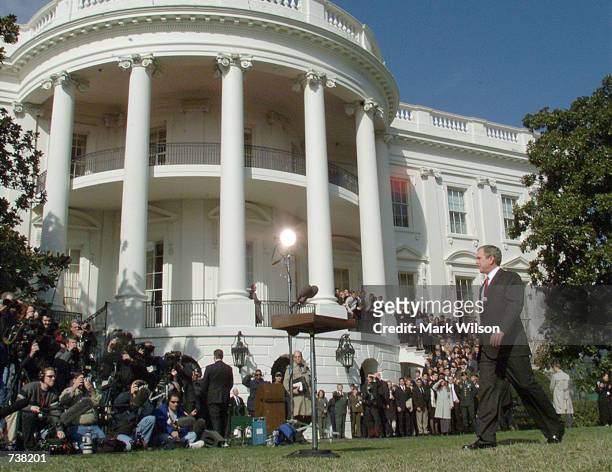 President George W. Bush prepares to make a statement about the upcoming tax vote in Congress before departing on a trip to North Dakota, on the...