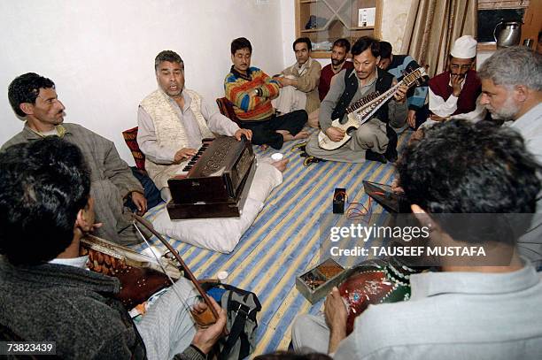 Kashmiri Sufi singer Abdul Rasheed Hafiz performs ahead of the concluding day of celebrations to mark the birth anniversary of Islam's founder...