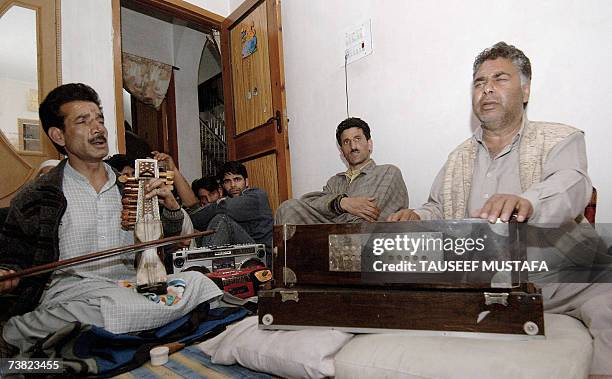 Kashmiri Sufi singer Abdul Rasheed Hafiz performs ahead of the concluding day of celebrations to mark the birth anniversary of Islam's founder...