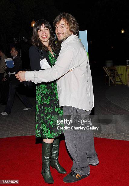 Actor Jack Black and wife musician Tanya Haden arrive at the LA premiere of Paramount Vantage's "Year Of The Dog" at the Paramount Pictures Theater...