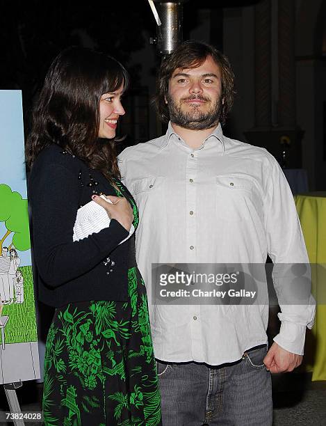Actor Jack Black and wife musician Tanya Haden arrive at the LA premiere of Paramount Vantage's "Year Of The Dog" at the Paramount Pictures Theater...