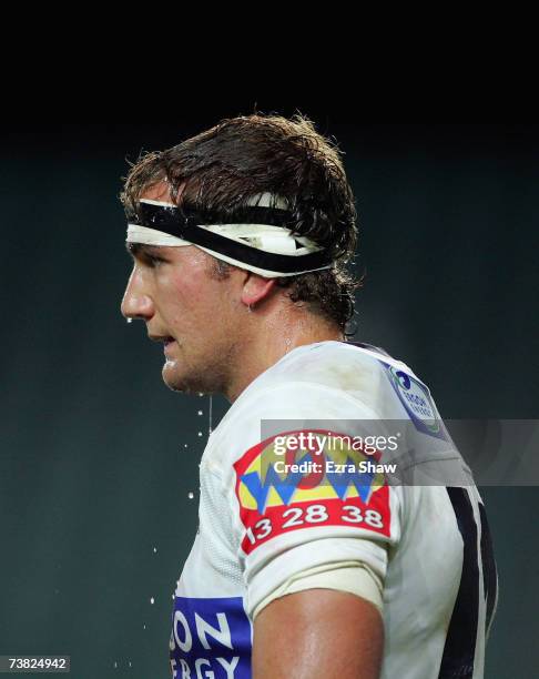 Nick Kenny of the Brisbane Broncos looks on during the round four NRL match between the Sydney Roosters and the Brisbane Broncos at Aussie Stadium on...