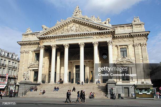 stock exchange, brussels, belgium - brussels capital region stock pictures, royalty-free photos & images