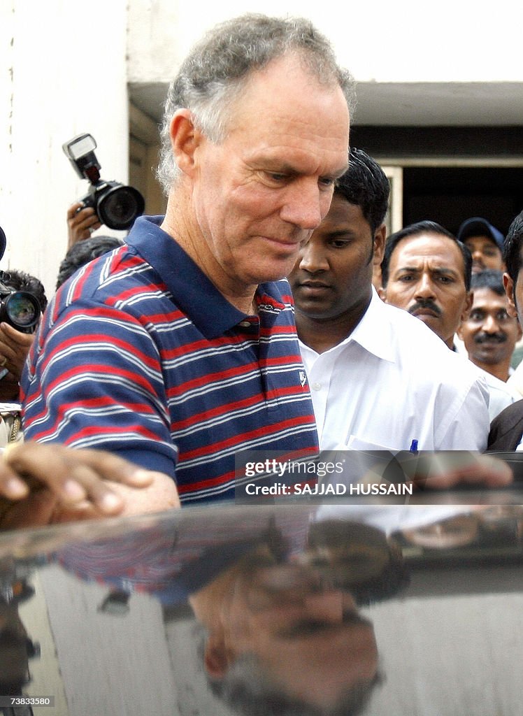 India's outgoing cricket coach Greg Chap...