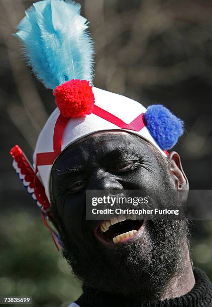 Coconutter Ronnie Searle of The Britannia Coconutters, enjoys a joke during dancing boundary to boundary in Bacup, on April 7, 2007 in Lancashire,...