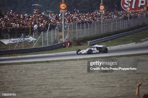 Austrian racing driver Helmut Marko drives the Yardley-BRM BRM P153 BRM V12 in the 1971 Italian Grand Prix at Monza in Italy on 5th September 1971.