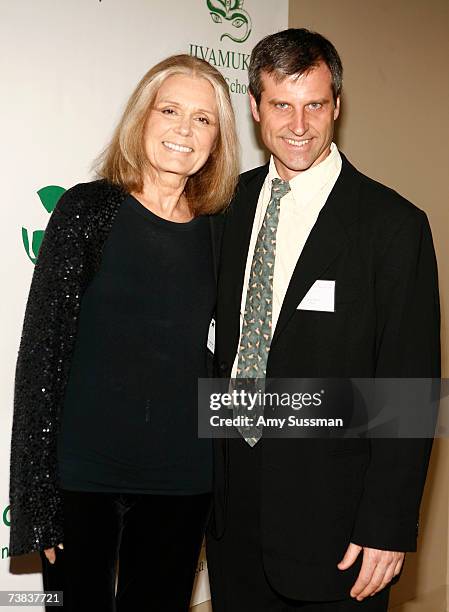 Gloria Steinem and Farm Sanctuary President Gene Baur attend Farm Sanctuary in the City: A Benefit for Compassion at the Jivamukti Yoga School on...