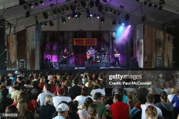 Josh Pyke performs on stage at the Sydney Royal Easter Show at the Sydney Showground on April 9, 2007 in Sydney, Australia.