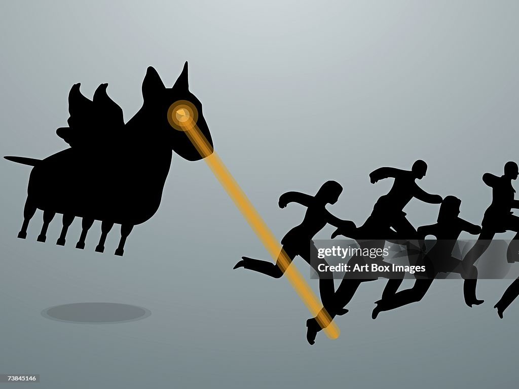Group Escaping Group Of People Escaping From An Animal High-Res Vector Graphic - Getty ...