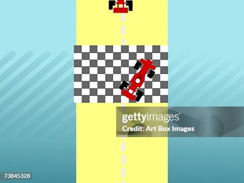 High Angle View Of A Openwheel Singleseater Racing Car Race Car On The ...