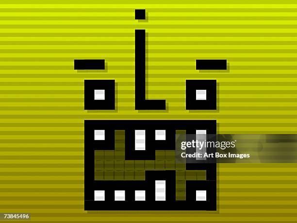 digital representation of a human face - the gap stock illustrations