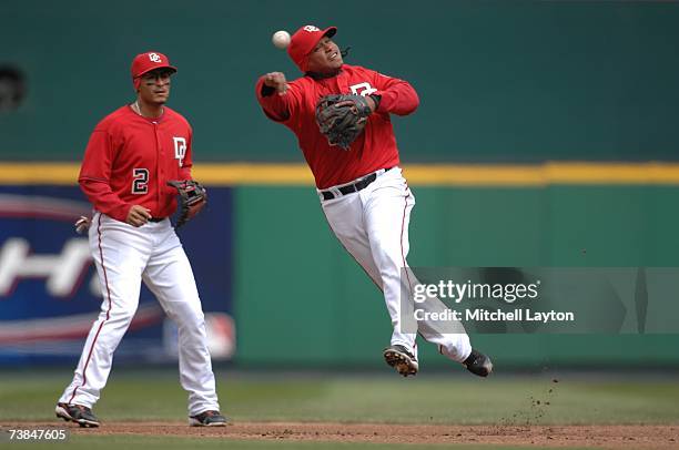 Ronnie Belliard of the Washington Nationals fields a ground ball against the Arizona Diamondbacks on April 8, 2007 at RFK Stadium in Washington D.C....