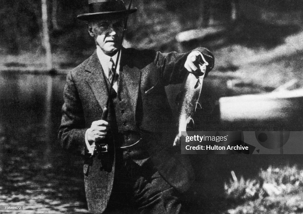 Coolidge Catches A Fish