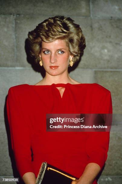 Princess Diana at a state reception in Melbourne, October 1988.
