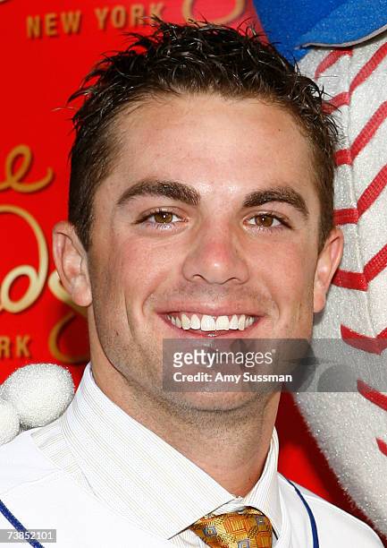 New York Mets third baseman David Wright attends the unveiling of his wax figure at Madame Tussauds April 10, 2007 in New York City.
