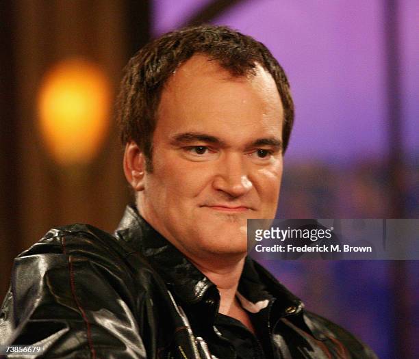Director Quentin Tarantino listens to a question during a segment of "The Late Late Show with Craig Ferguson" at CBS Television City on April 10,...