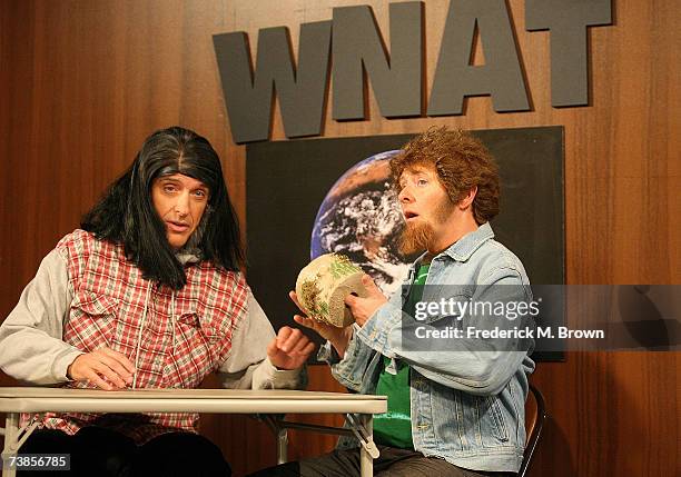 Host Craig Ferguson and actor Dave Foley joke around during a segment of "The Late Late Show with Craig Ferguson" at CBS Television City on April 10,...