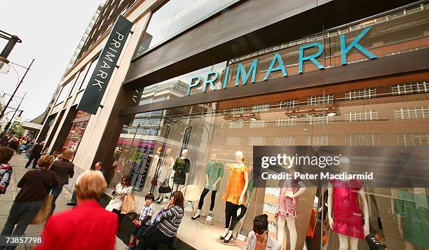 Shoppers visit the newly opened Primark clothing store on Oxford Street on April 11, 2007 in London, England. Police were called on the opening day...
