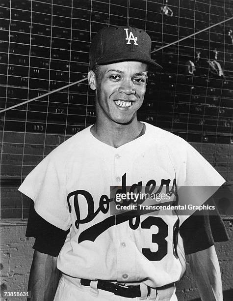 Portrait of speedster and rookie Maury Wills in 1959.