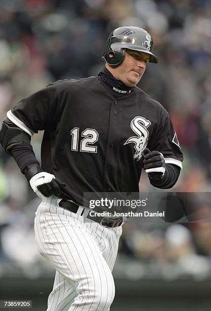 Pierzynski of the Chicago White Sox runs the base during the game against the Minnesota Twins on April 7, 2007 at U.S. Cellular Field in Chicago,...