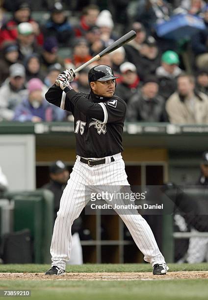Tadahito Iguchi of the Chicago White Sox stands ready at bat during the game against the Minnesota Twins on April 7, 2007 at U.S. Cellular Field in...