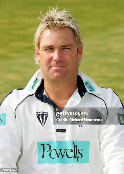 Shane Warne poses for a portrait during the Hampshire County Cricket Club Photocall at The Rose Bowl on April 12, 2007 in Southampton, England.