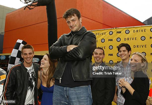 Actor Riley Smith, Actress Mircea Monroe, Actor Nathan Fillion, Actors Kevin Alejandro, J.D. Pardo and Actress Kristin Lehman attend the Drive...