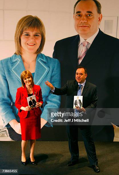 Alex Salmond Scottish National Party leader and Nicola Sturgeon, deputy leader launch their party's manifesto for the Holyrood election April 12,...