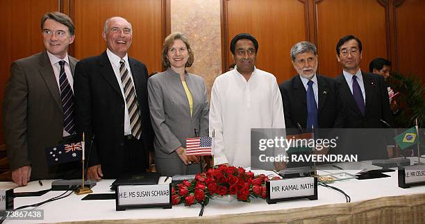 Trade Commissioner Peter Mandelson,Australian Trade Minister Warren Truss,US Trade Representative Susan Schwab,Indian Trade Minister Kamal Nath,...