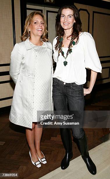 Susie Hilfiger and Jennifer Creel attend the Best & Co. Fashion Show and Breakfast to Benefit Society of Memorial Sloan-Kettering at Bergdorf Goodman...