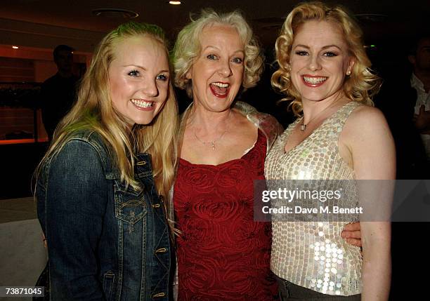 Kerry Ellis, Susie Blake and Helen Dallimore attend the after party following the opening night for actress Susie Blake replacing Miriam Margoyles as...