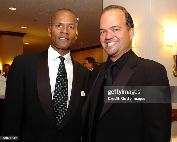 Special Olympics DC Executive Director Steve Hocker and NFL Players Gala Chairman Fernando Murias pose during the cocktail reception at the 2007 NFL...